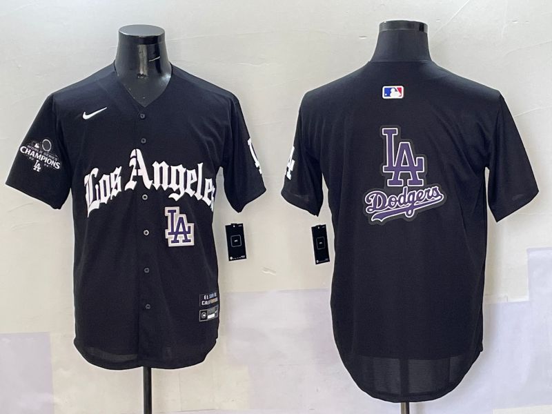 Men Los Angeles Dodgers Blank Black Five generations Joint Name 2025 Nike MLB Jersey style 80